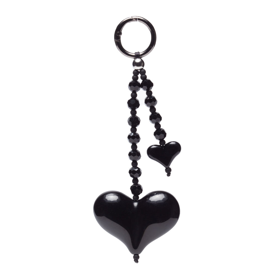 Bag Charm Keyring - Ebony Heart