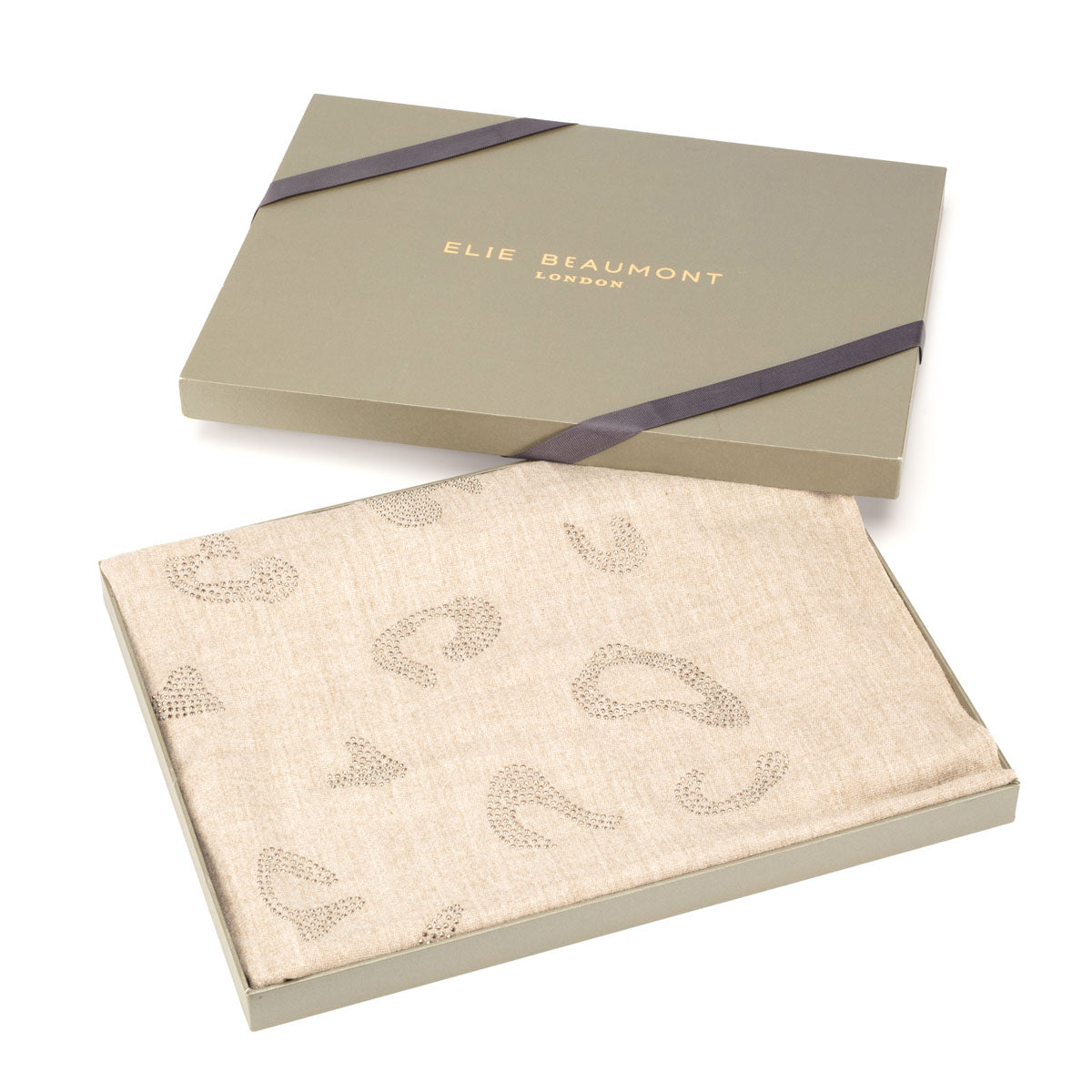 Winter Scarf Elite - Sand Leopard Diamante