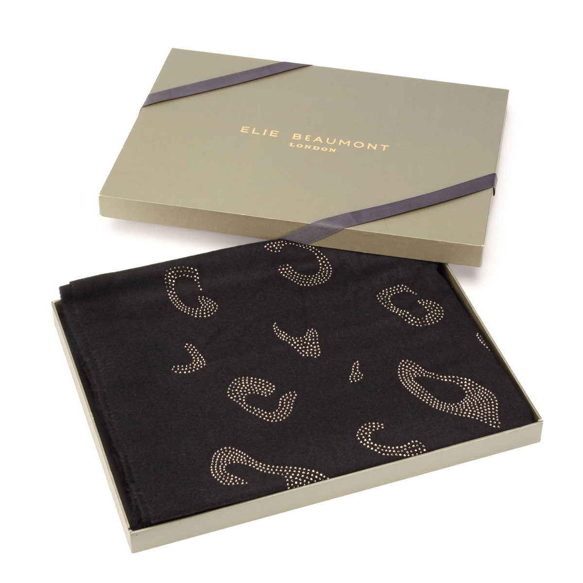 Winter Scarf Elite - Black Leopard Diamante