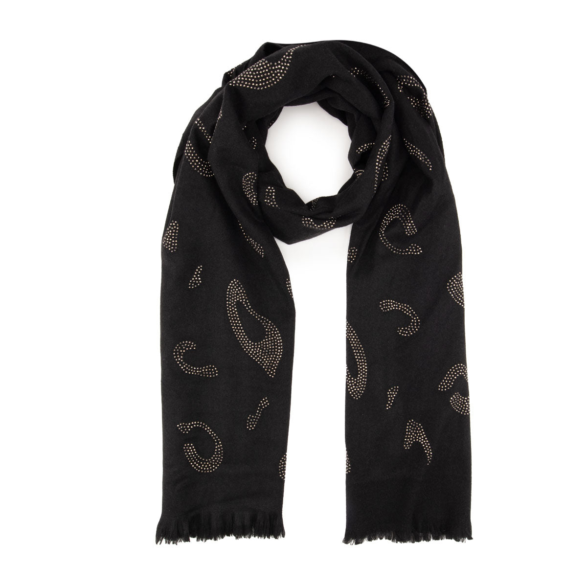 Winter Scarf Elite - Black Leopard Diamante