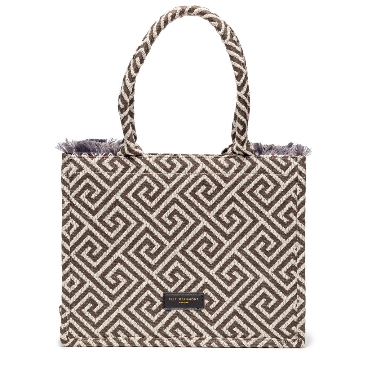 Fabric Tote - Grey Ivory Grecian