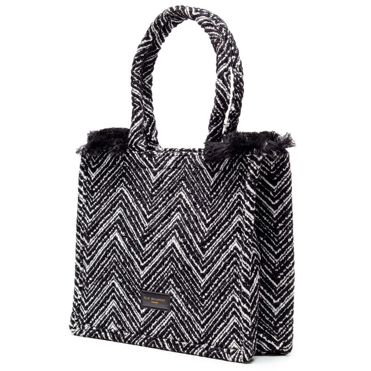 Fabric Tote - Velvet Black Chevron