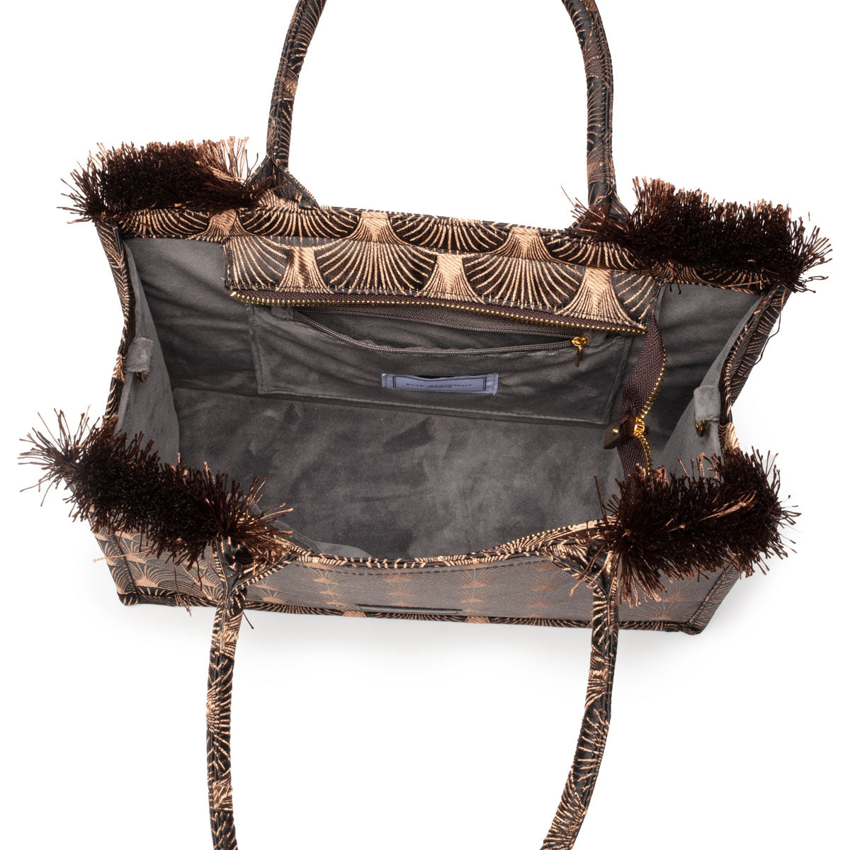 Fabric Tote - Black/Copper Fan