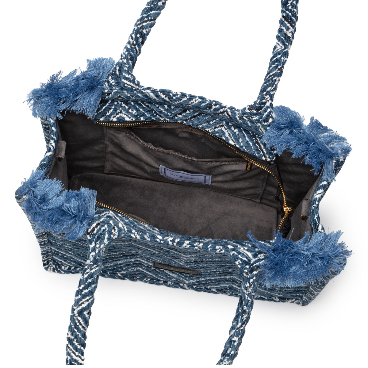 Fabric Tote - Velvet Teal Chevron