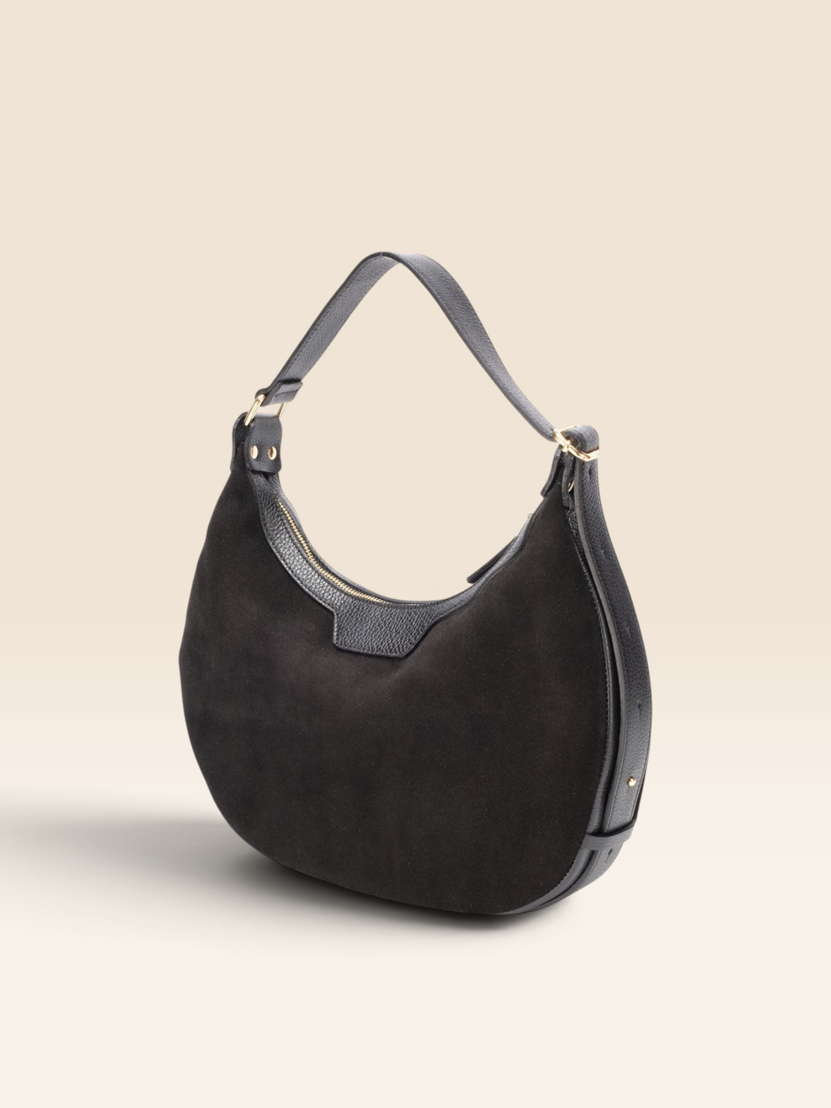 Crescent Suede Bag - Black