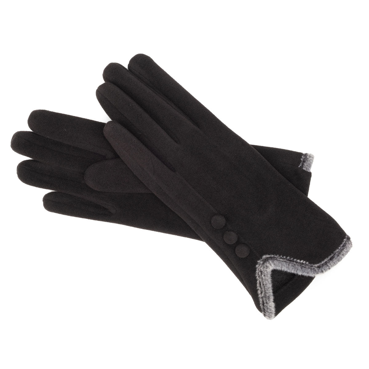 Gloves 3 button - Black