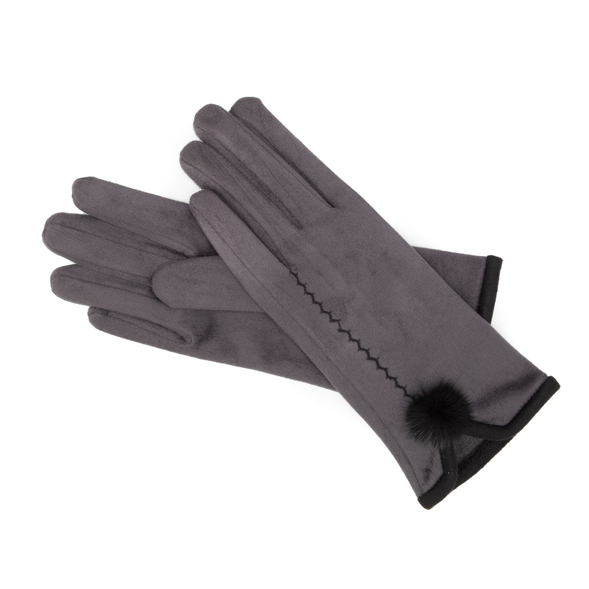 Gloves Pom Pom - Dark Grey