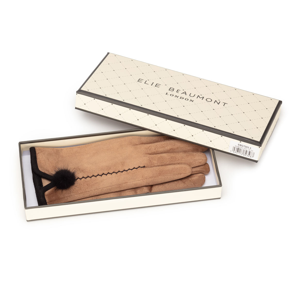 Gloves Pom Pom - Dark Tan