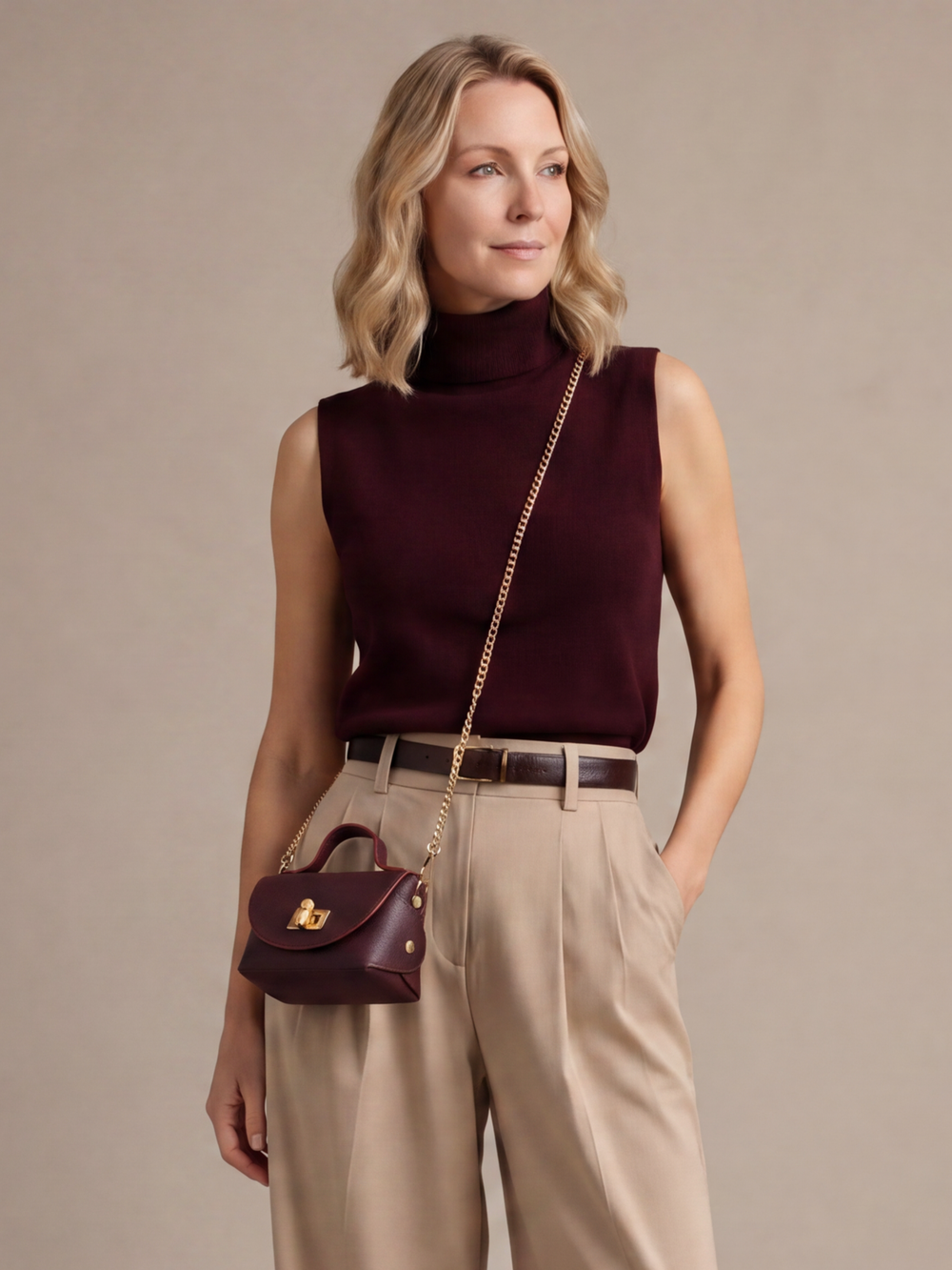 Bamboo Twist Clasp - Burgundy