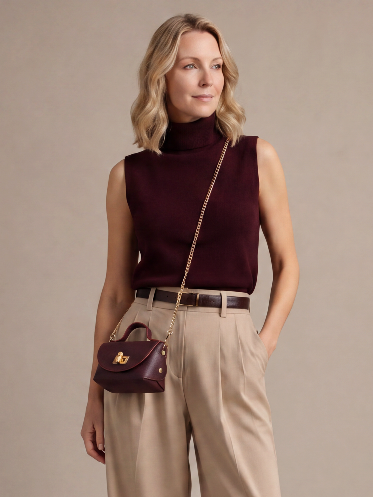 Bamboo Twist Clasp - Burgundy
