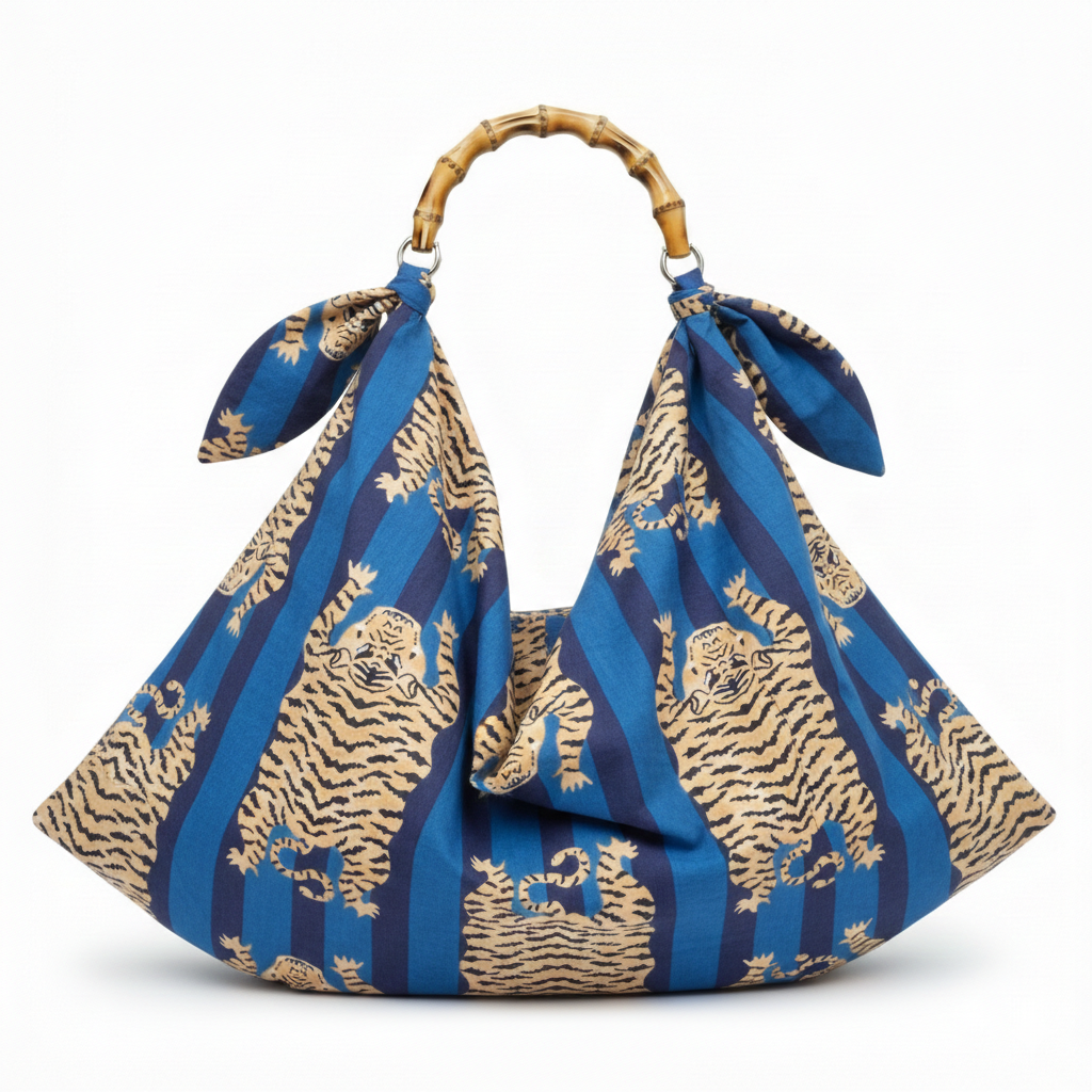 Serendipity Handkerchief Bag - Blue Tibetan Tiger
