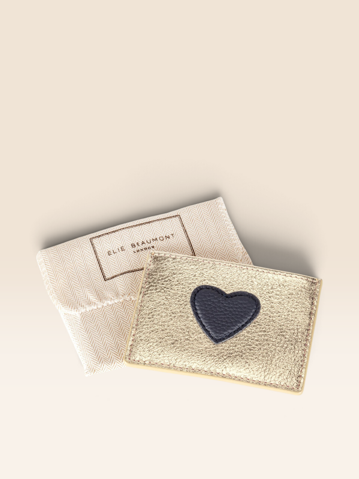 Cardholder Heart Gold-Navy Blue