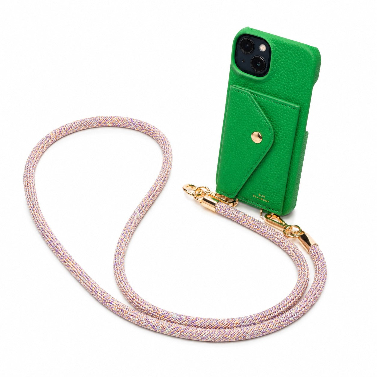 Genuine Leather iPhone Case - Jade - Distressed Multi Lanyard