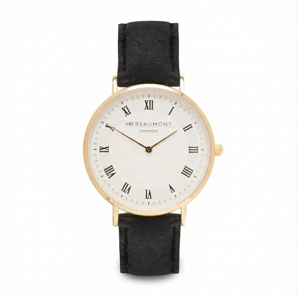 Mr Beaumont Retro Vegan Black/Gold Case