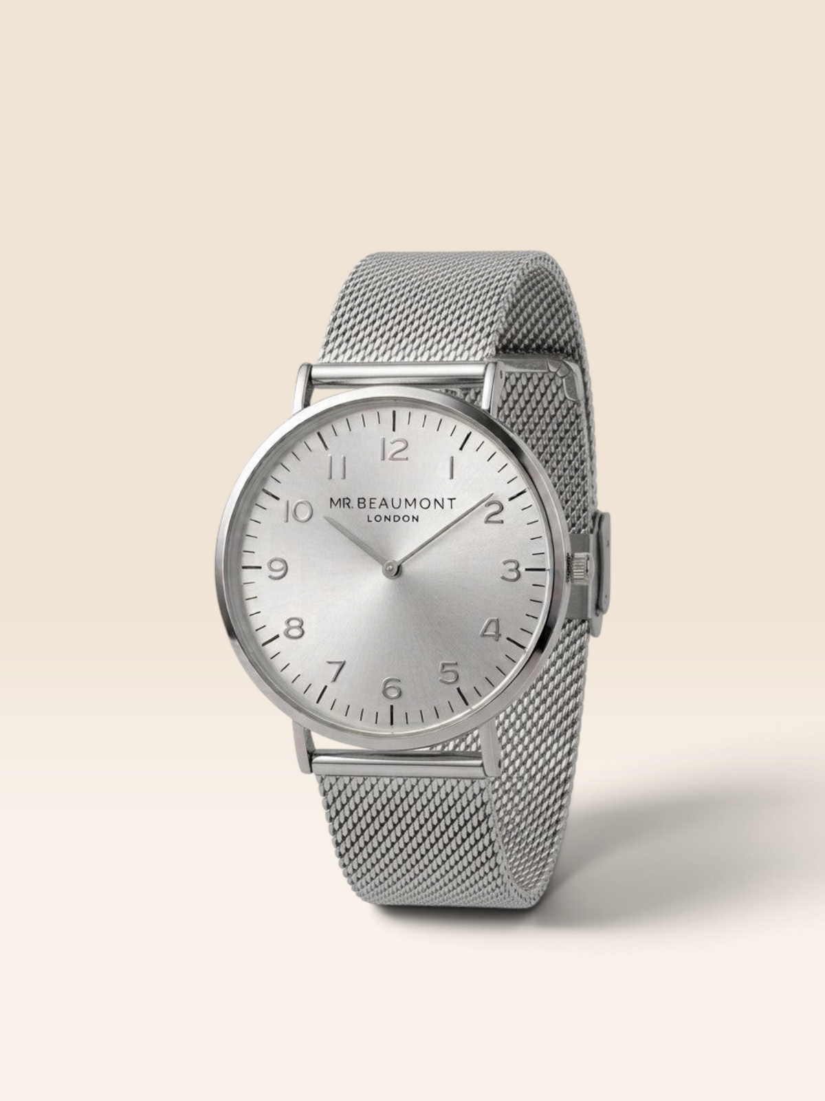 Mr Beaumont Mesh Bracelet numeral dial Silver