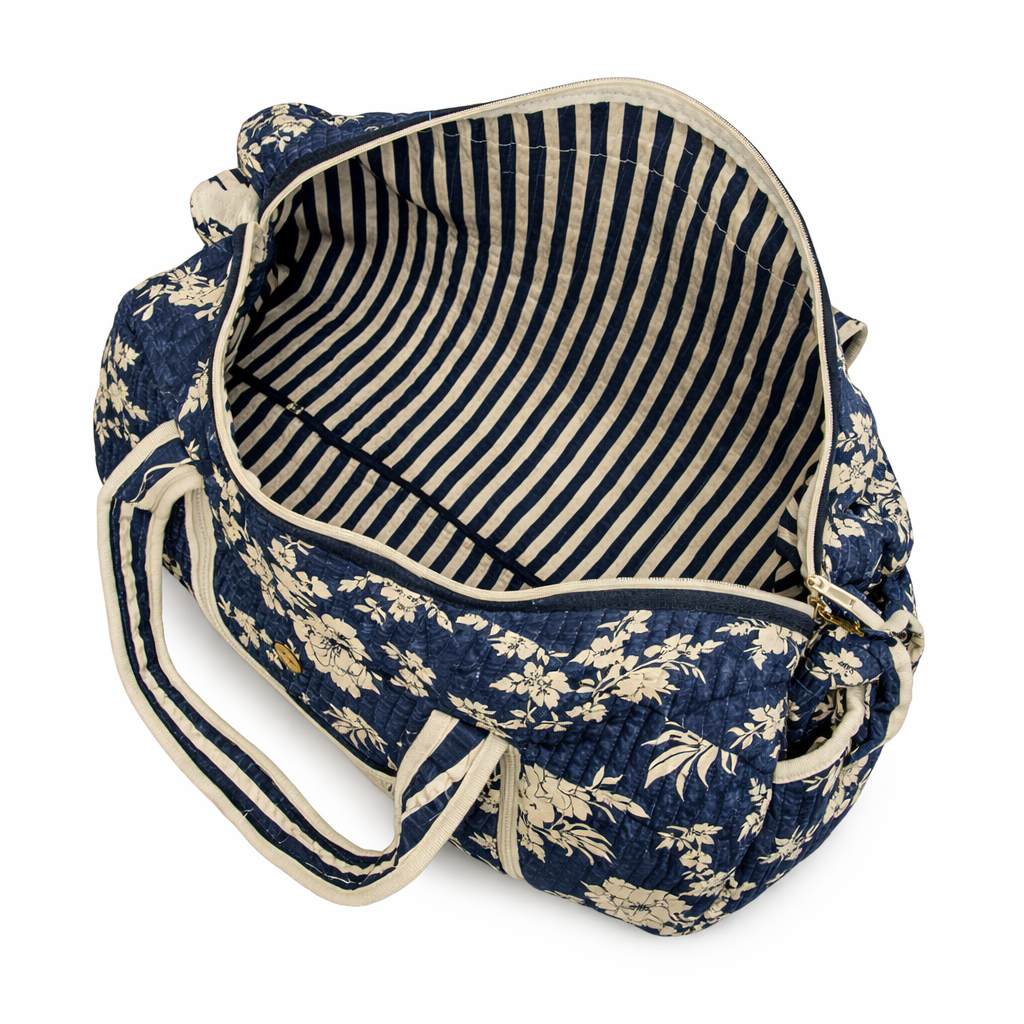 Serendipity Cotton Weekender Duffel Bag - Midnight Blossom