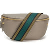 Sling Bag - Mink Grey with Green Gold Trim Strap