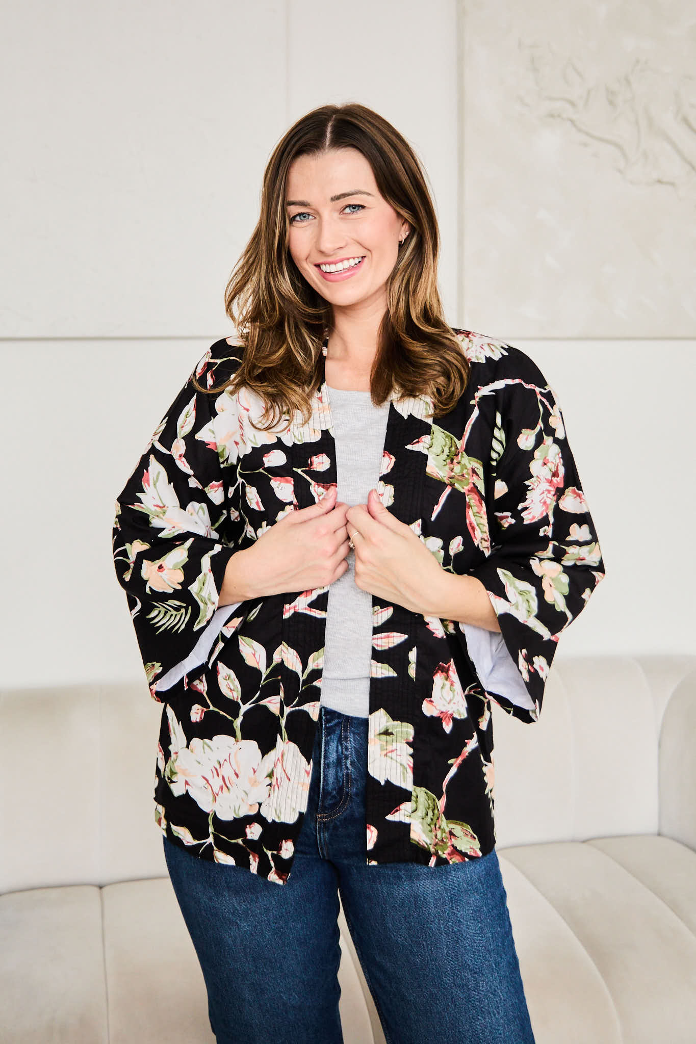 Serendipity Kimono Short - Black Meadow