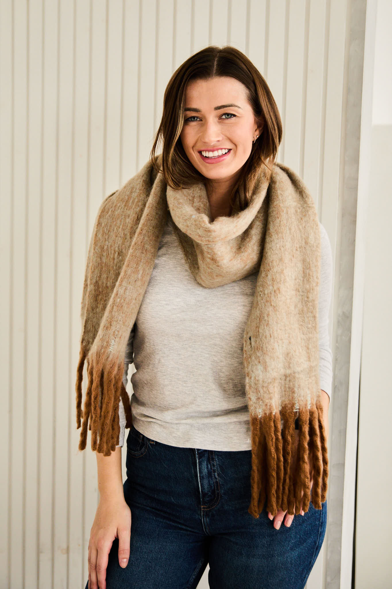 Winter Scarf - Tonal Camel