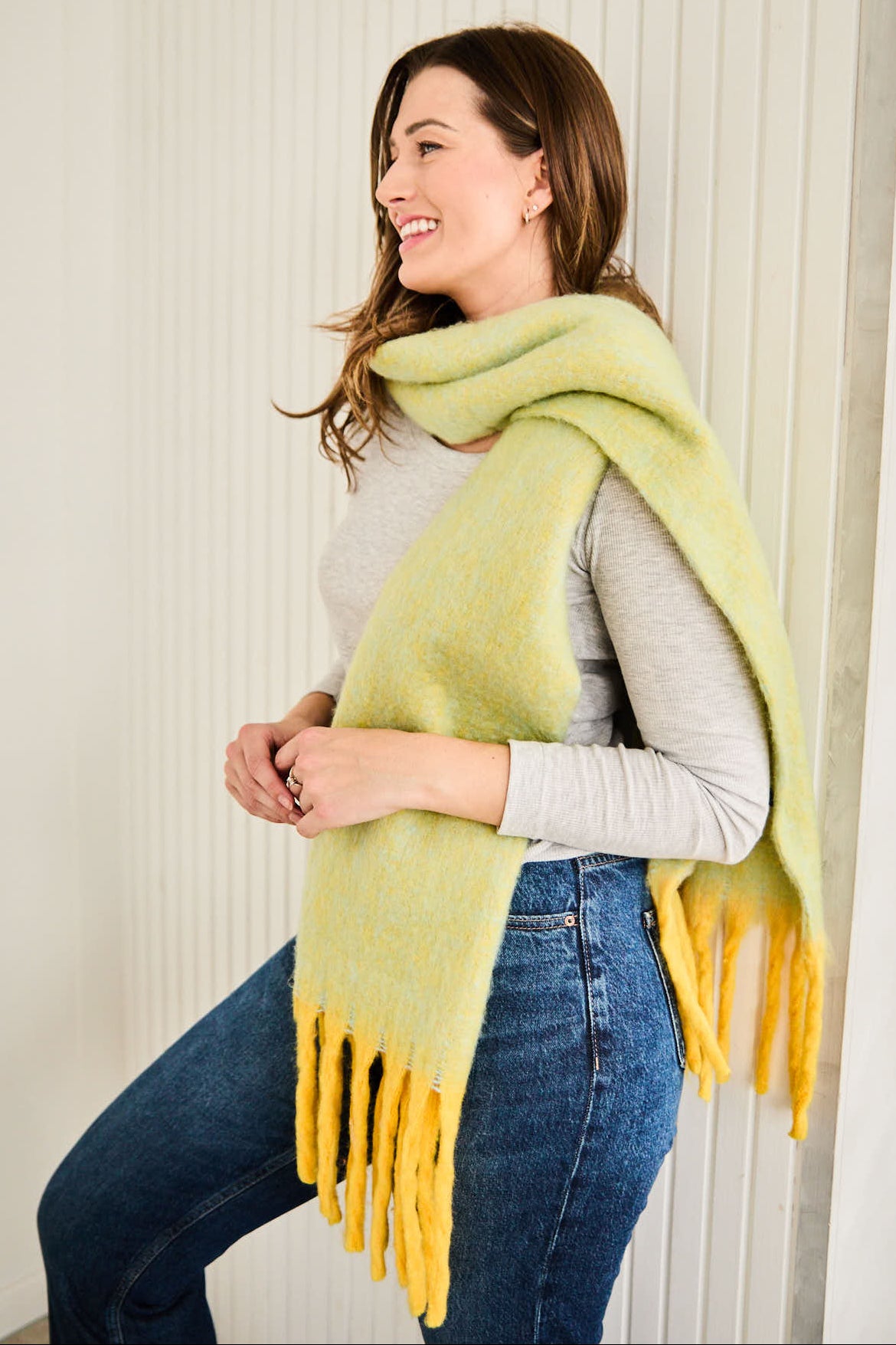 Winter Scarf - Tonal Turquoise Lime
