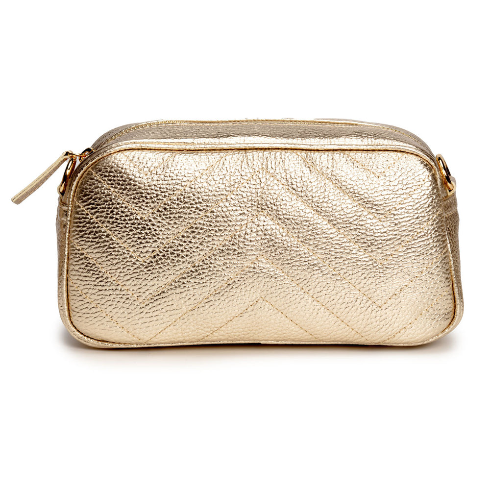Quilted Tapered Crossbody Bag - Gold