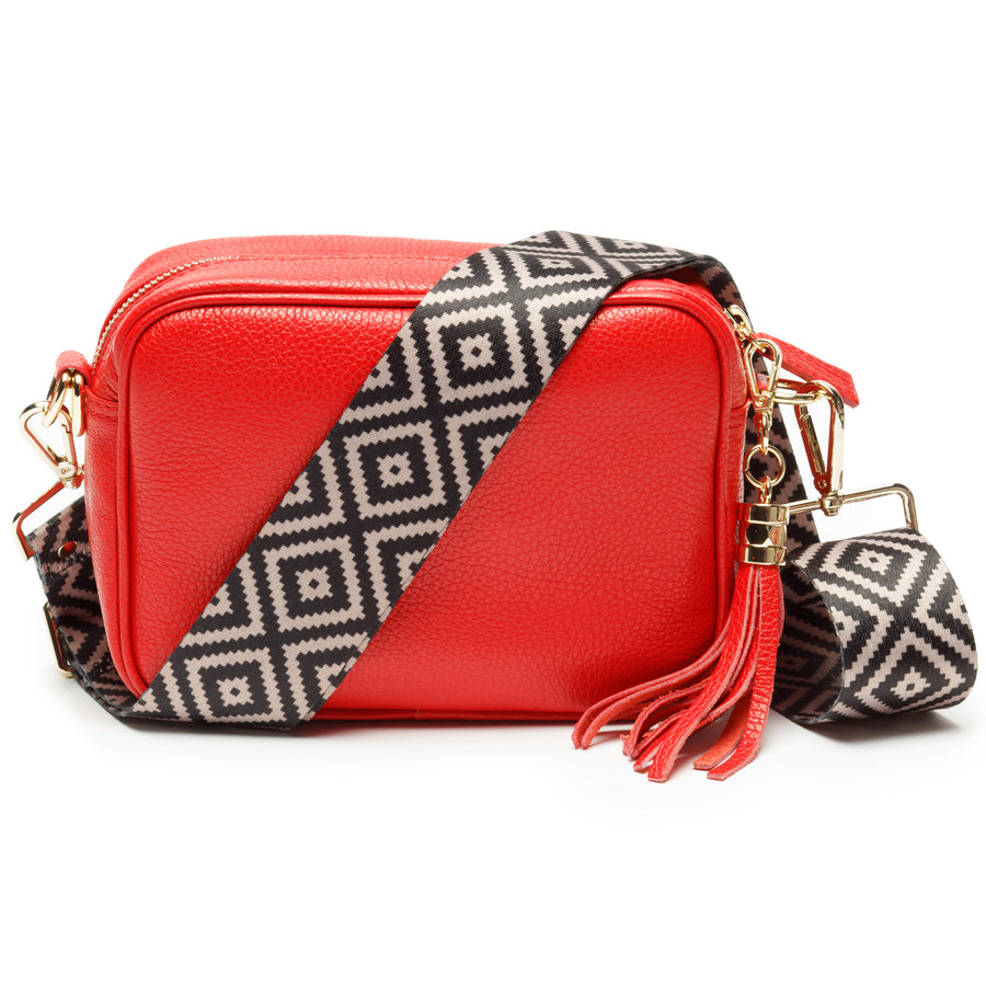 Crossbody Schwarz (Silbernes Chevronband)