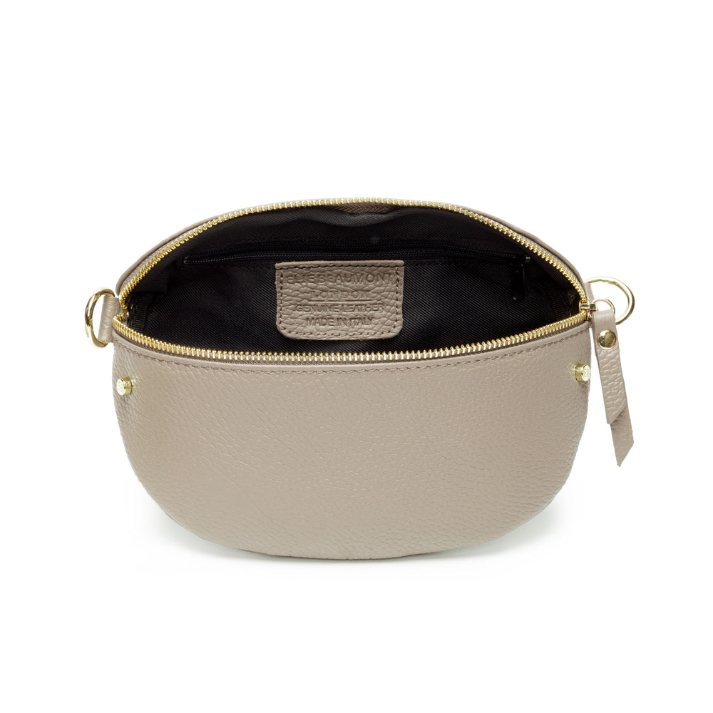 Sling Bag - Mink Grey with Green Gold Trim Strap