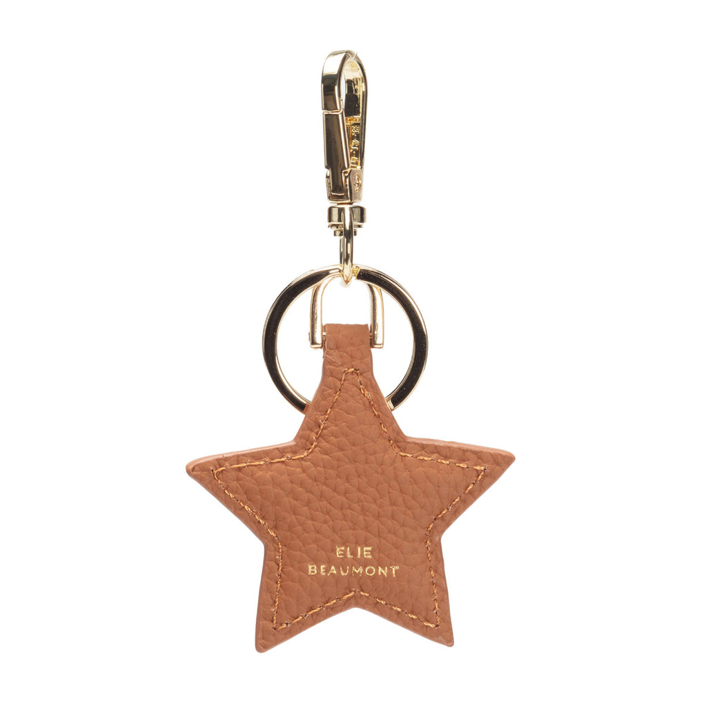 Leather Keyring - Star Tan