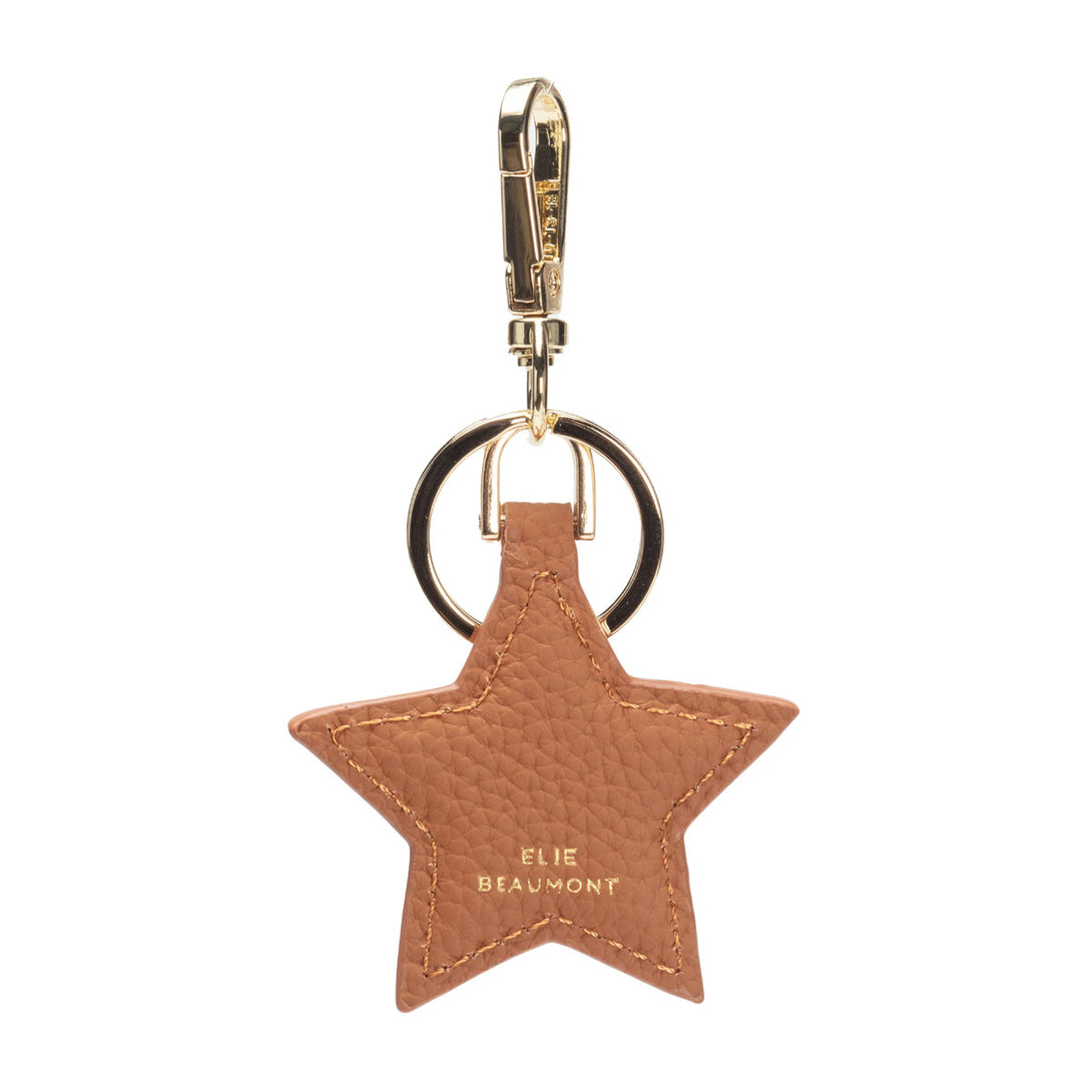 Leather Keyring - Star Tan