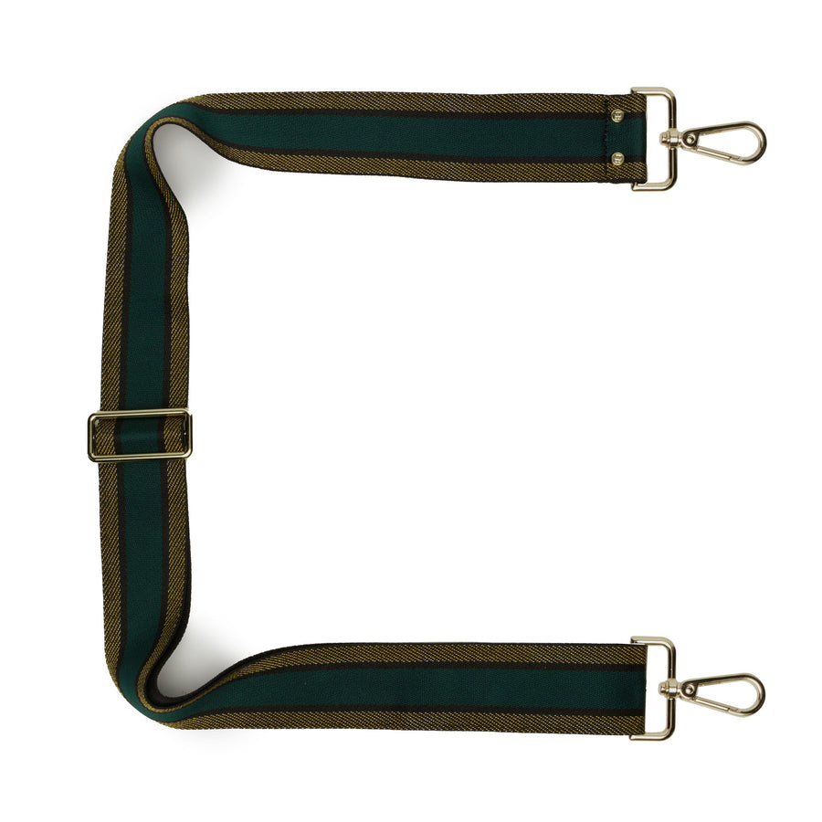 Crossbody strap - Green Gold Trim