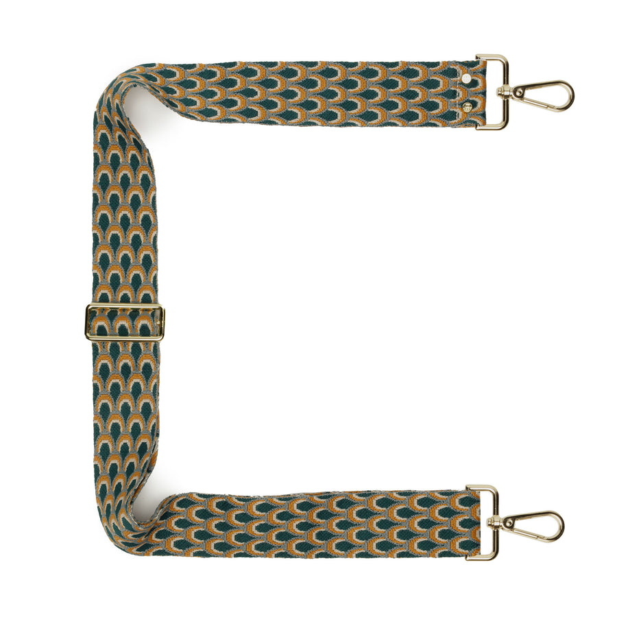 Crossbody strap - Teal Peacock