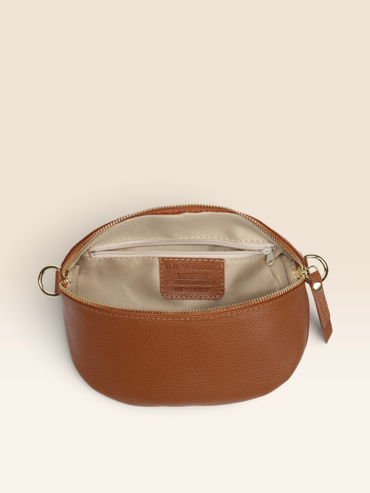 Sling Bag Tan Combo-Bag, Glasses Case & Champagne Stripes strap