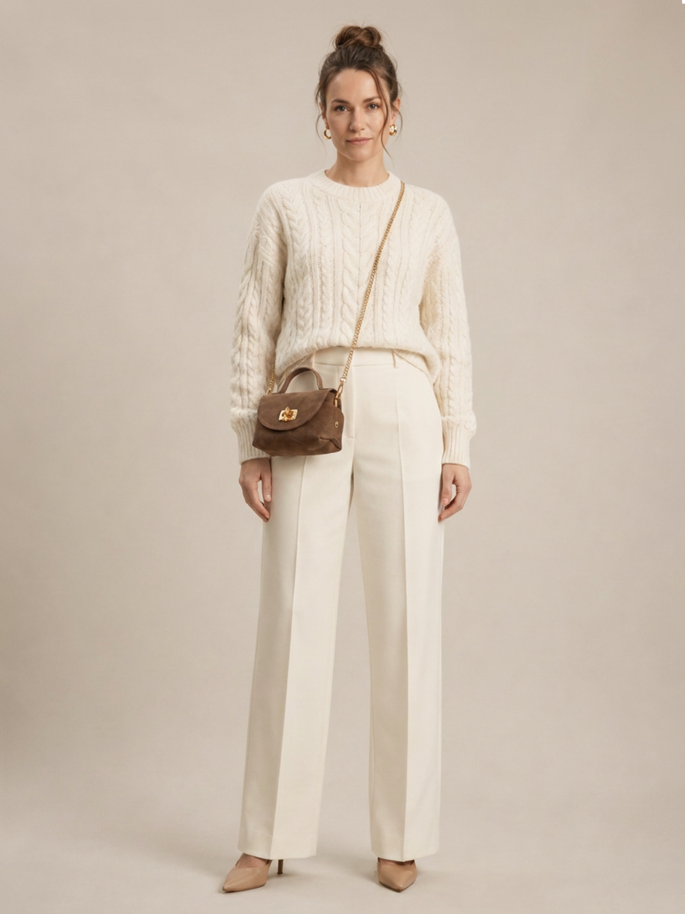Bamboo Twist Clasp - Mink Suede