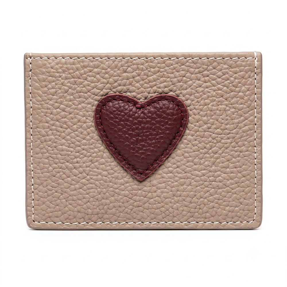 Cardholder Heart Mink-Wine