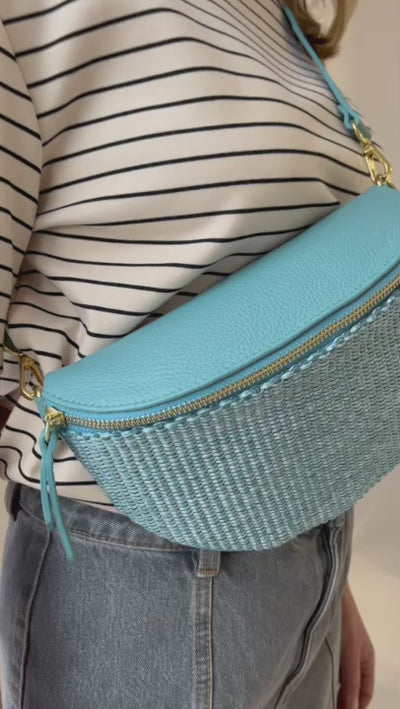 Raffia fanny pack hotsell