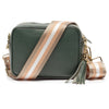CROSSBODY FLASCHE GRÜN (CHAMPAGNER STREIFEN BAND)