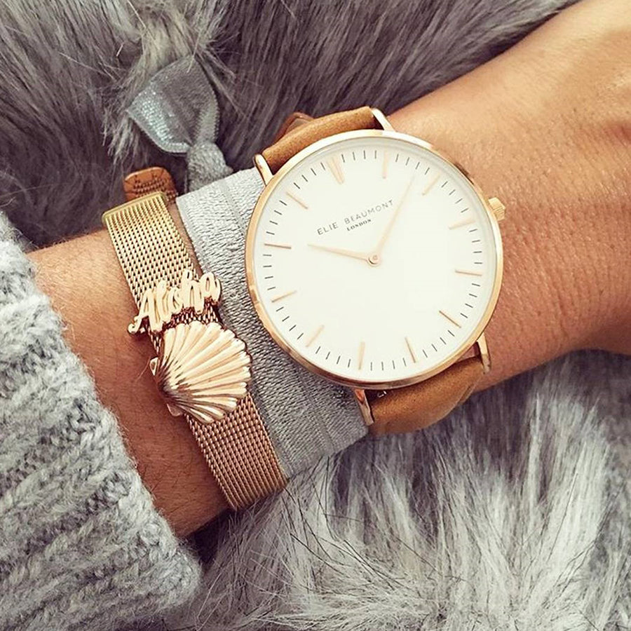 Oxford Small Tan/Rosegold case