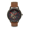 Mr Beaumont Automatic Skeleton Watch Gun Case/Brown Strap