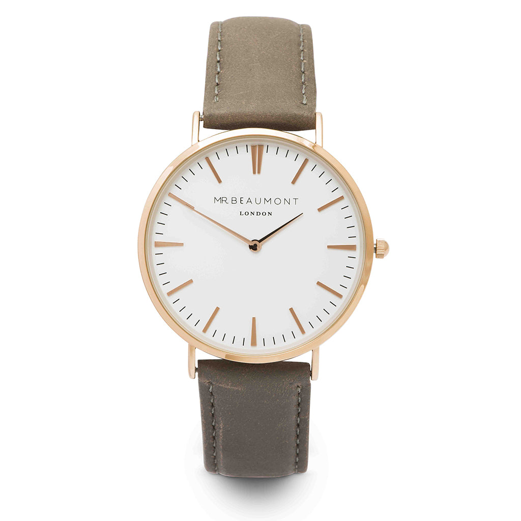 Mr Beaumont Leather Grey/Rosegold case