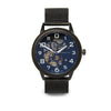 Mr. Beaumont automatic men's skeleton watch with a black mesh band