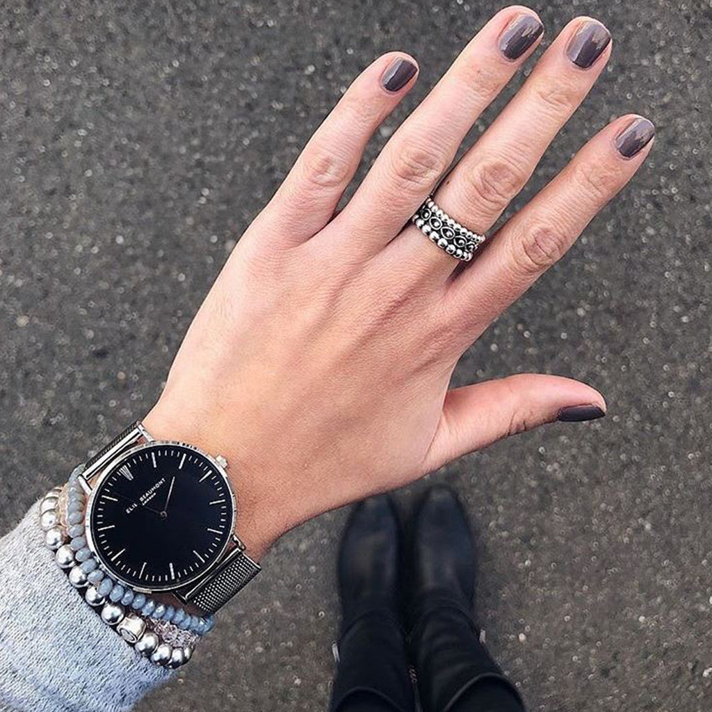 Oxford Large Mesh Silver/Black