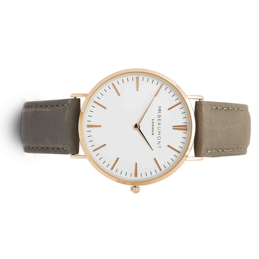 Mr Beaumont Leather Grey/Rosegold case