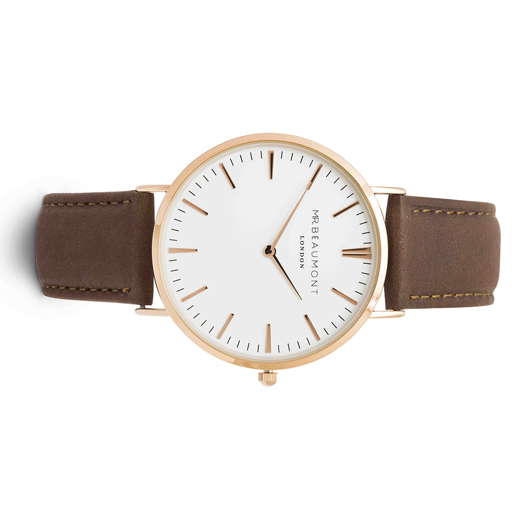 Mr Beaumont Leather Brown/Rosegold case
