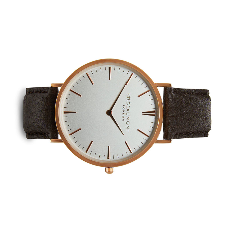 Mr Beaumont Vegan White Dial/Brown