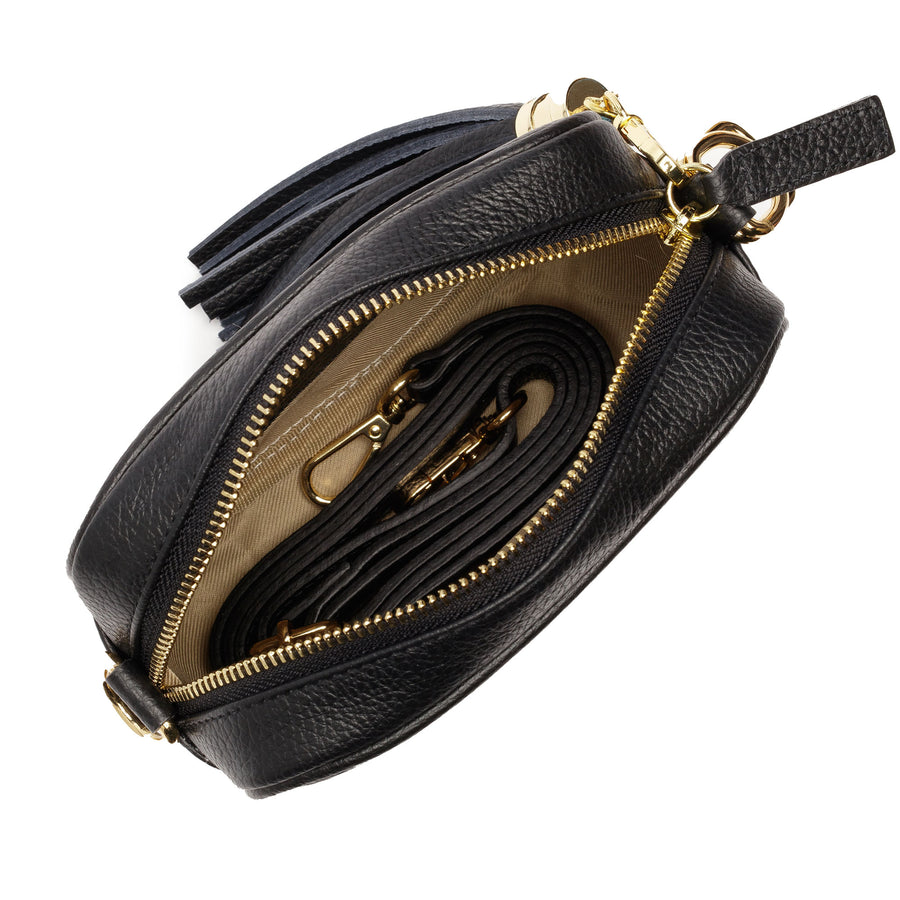 Mini Crossbody Black (Army Stripes Strap)