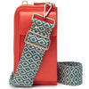 Phonebag Coral (Blue Knitted Diamond strap)
