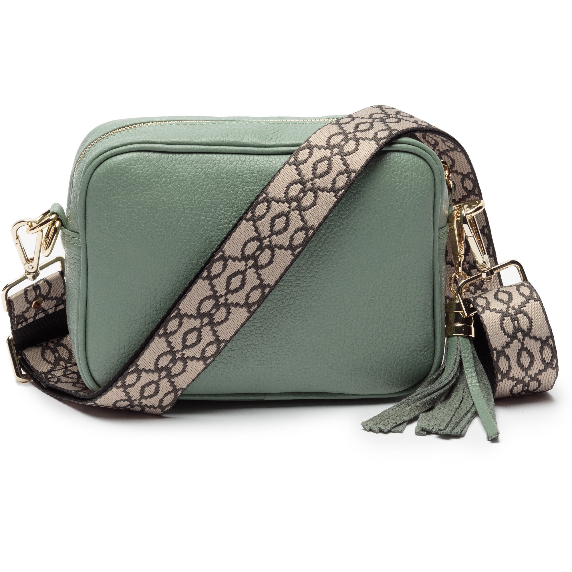 Mint Woven Leather Crossbody Bag