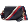 CROSSBODY MARINEBLAU (DREIFARBIGER TASCHENRIEMEN)