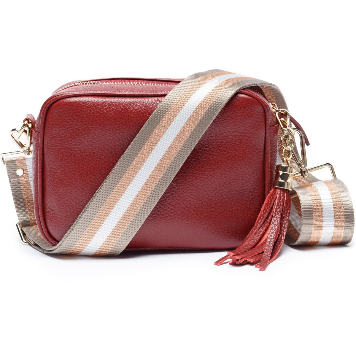 Crossbody Wine (Champagne stripes strap)