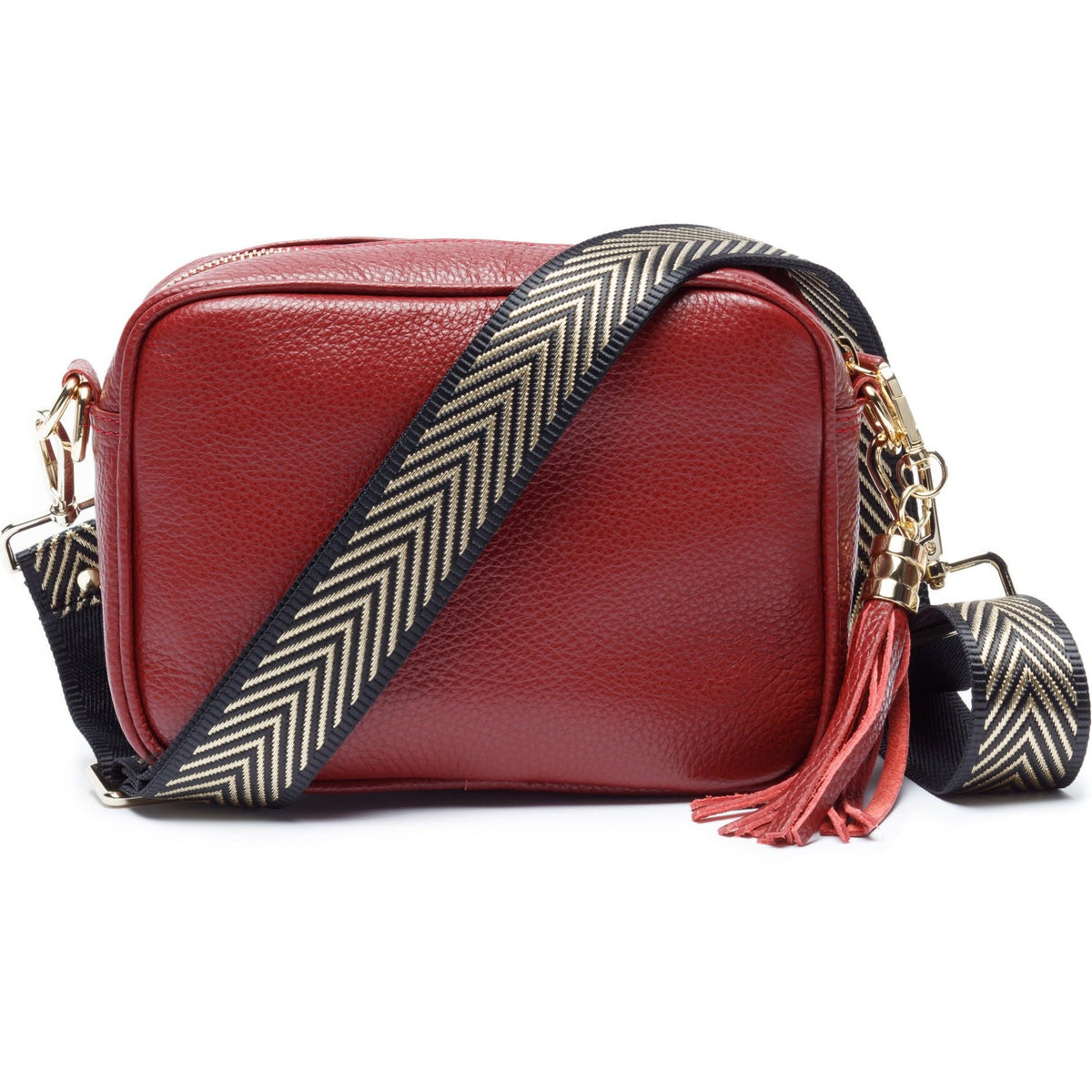Crossbody Wine (Gold Chevron strap)
